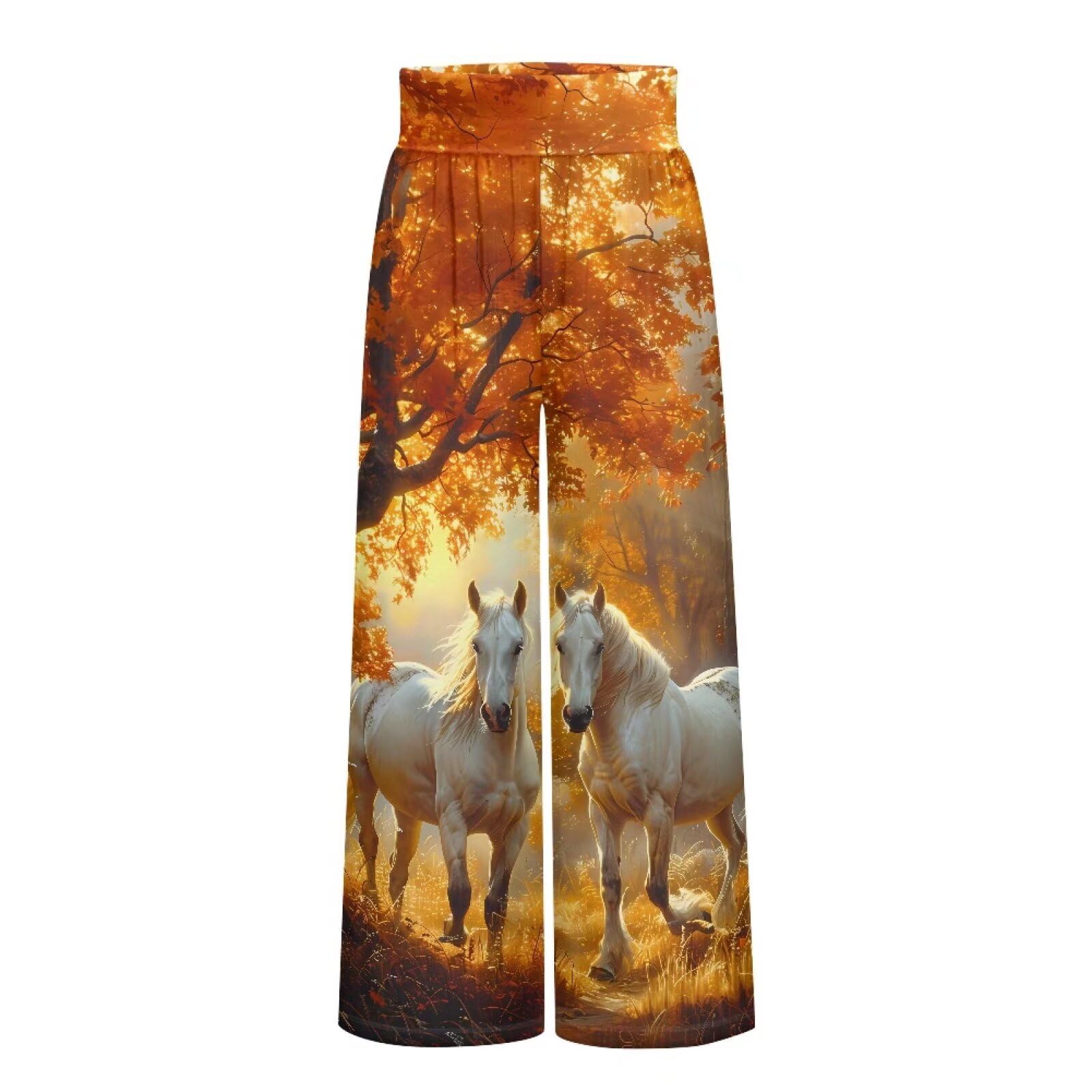 Showudesigns Long Palazzo Pants for Women High Waisted Lounge Sweatpants Wide Leg Flowy Trousers