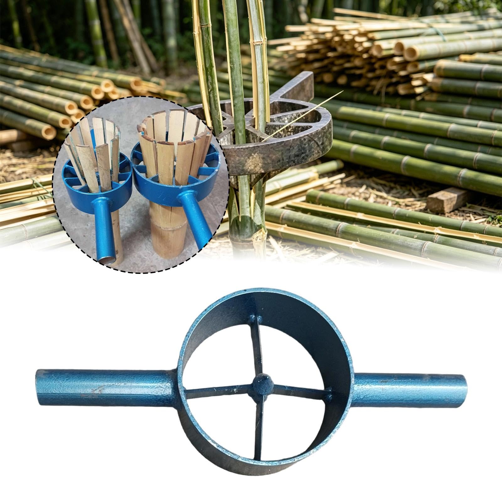 Fendeur de Bambou Casseur Bambou Outil de Sectionnement Manuel Acier Moulé Adapté Aux Professionnels du Jardinage Ateliers Créatifs Création de Décora, Bleu 4 Coupes