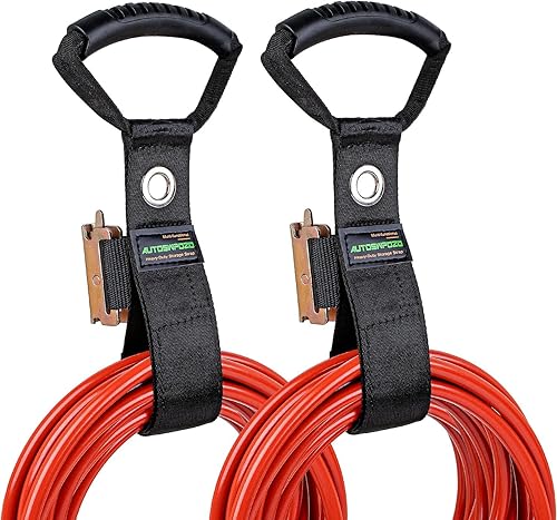 Paquete de 2 organizadores de cables de extensión E-Track, correas de almacenamiento, correa de almacenamiento resistente para cables, mangueras,