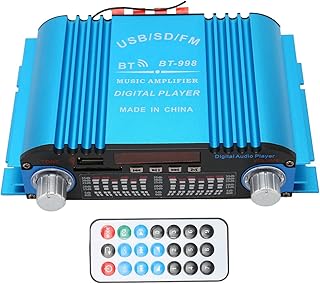 Car Stereo Amplifier, 12V Car Amplifier Subwoofer Speaker, BT Amplifier Vehicle Stereo Audio Dual Channel Power Amplifier with Remote Control