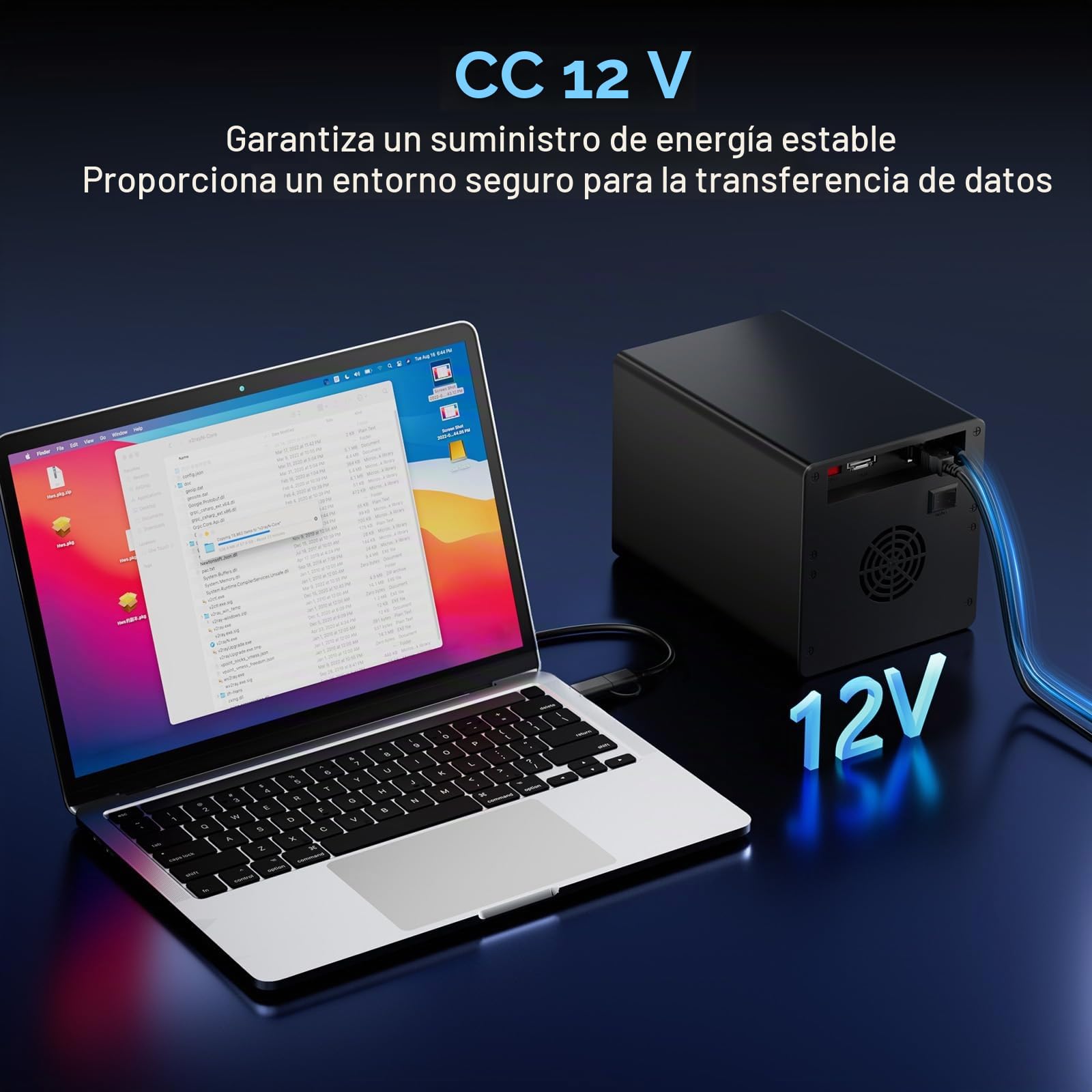 CENMATE Carcasa Raid de Disco Duro de 4 bahías para Disco Duro SATA HDD/SSD de 2.5/3.5 Pulgadas con Cable USB A/C 3.0, Lector de Disco Duro de 3.5 Compatible con Capacidad de 80 TB, 8 Modos