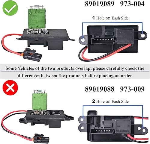 Miniatura 2 de Resistencia de motor de soplador HVAC compatible con Chevy Silverado GMC Sierra 1999-2006 1500 2500 3500 2000-2002 Yukon XL resistor de ventilador
