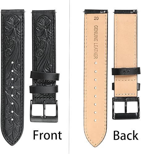 Miniatura 7 de Deeplus Correas de reloj de cuero de 0.78 pulgadas, correas de cuero con relieve retro occidental compatibles con Samsung Galaxy Watch 654