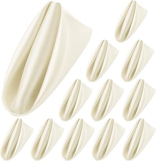 ANECO 12 Pieces Satin Napkins Soft Dinner Napkins Square Table Napkins 1...