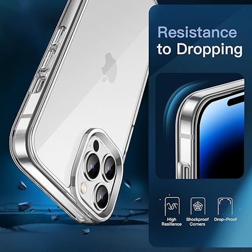 Miniatura 6 de JETech Funda 3 en 1 para iPhone 14 Pro Max de 6.7 pulgadas con 2 protectores de pantalla de vidrio templado, no se pone amarillenta, a prueba de