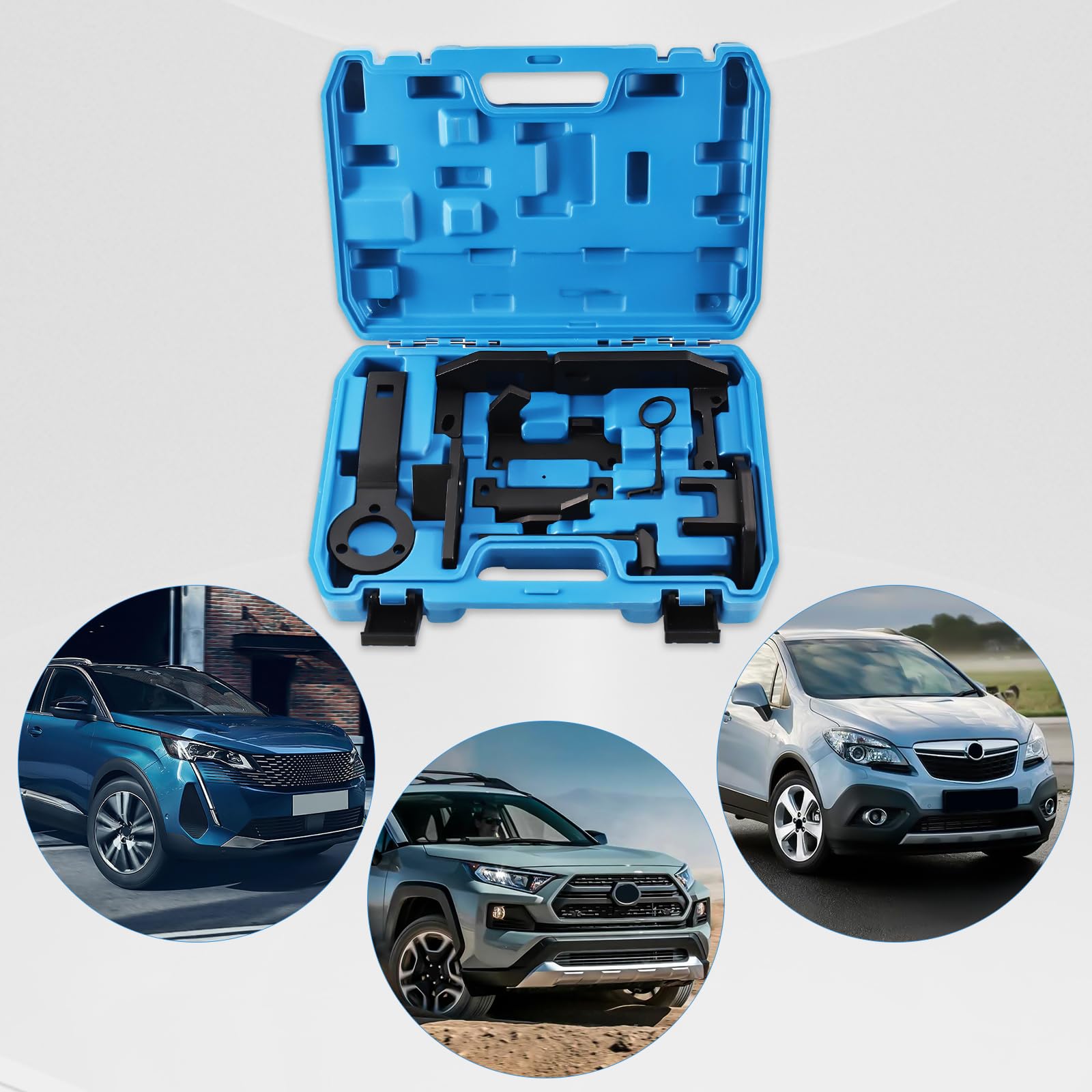 Kit Messa in Fase Motore Compatibile con Citroen Peugeot Opel 1.0 1.2 Motore a Benzina, Strumento di Bloccaggio per Allineamento Albero a Camme Motore, OEM 0109-2A, 0109-2B, 0109-2C