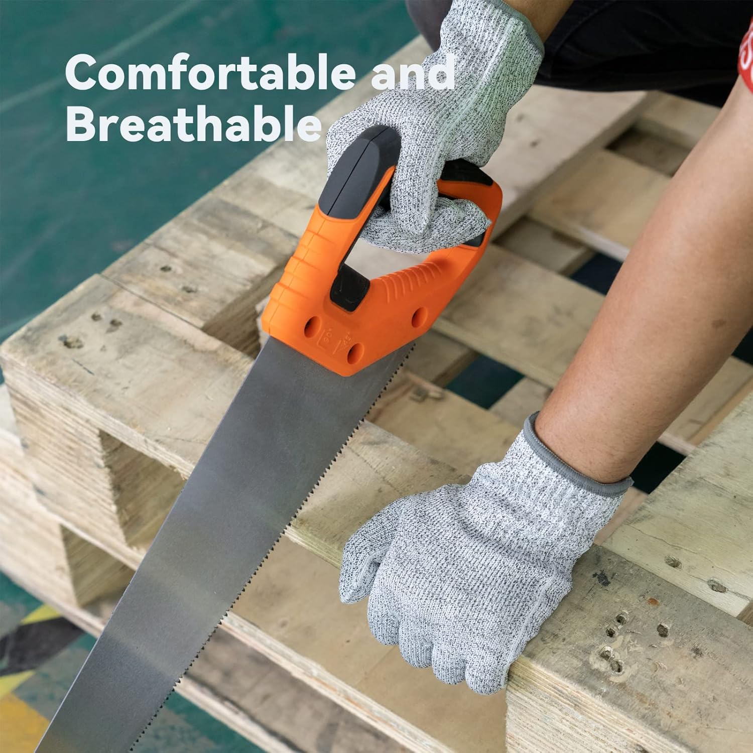 ANDANDA Cut Resistant Gloves, Safety Chef Gloves for Cutting for Oyster Shucking, Fish Fillet Processing, Wood Carving, Grey