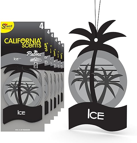 California Scents Ambientador para coche Palms Ice Paper (6 x 4 unidades)