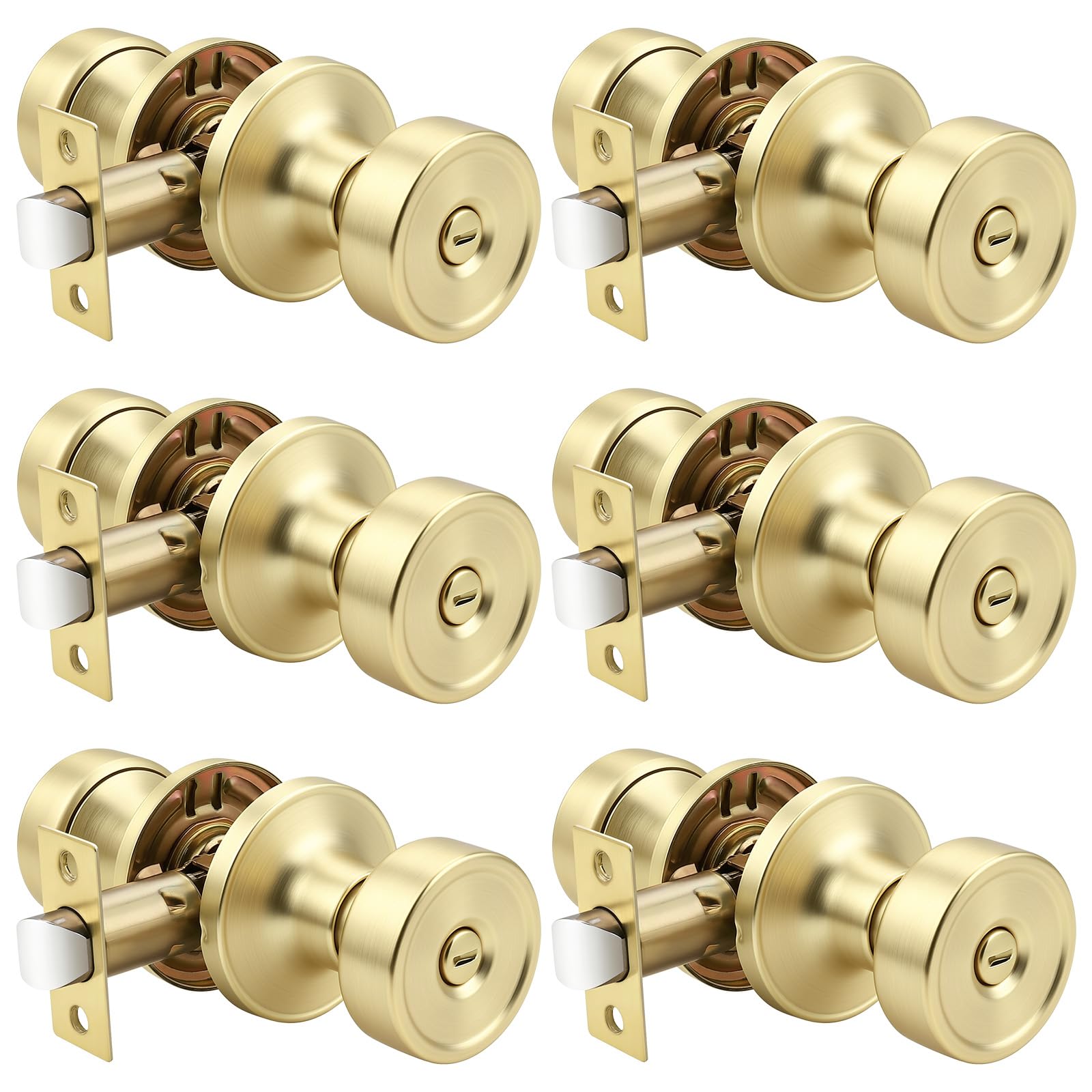 Black Privacy Door Knobs - Emergency Unlock -12