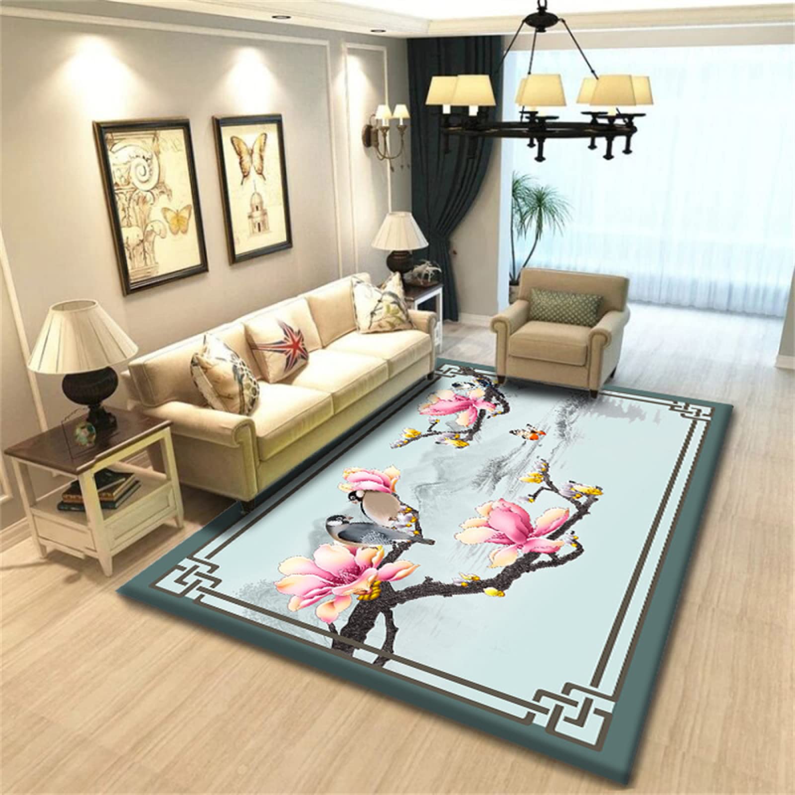 Tapis de salon moderne multicolore 100x200cm pour entrée et chambre