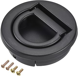 uxcell Flush Pull Ring Handle 40.5x11mm, Plane Drawer Door Pull, Black