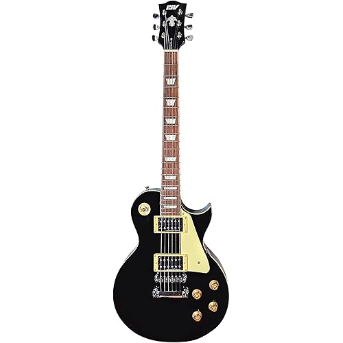 IYV 6 String Solid-Body Electric Guitar, Right, Black (ILS-340 BK)
