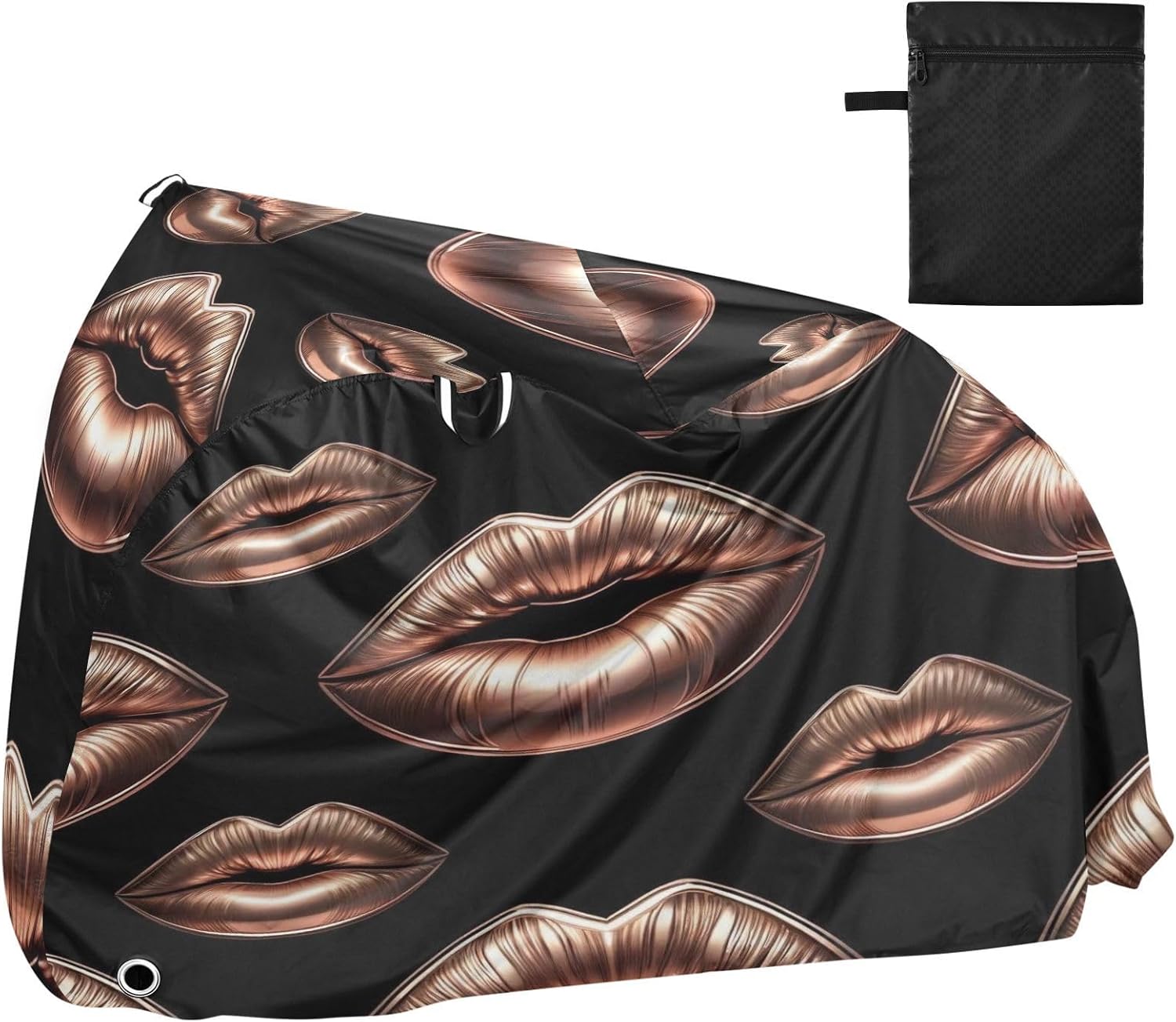 ALAZA Rose Gold Lips Bike Cover Waterproof Outdoor Ebike Bicycle Covers Tarp Protection for 1/2 Bikes, Sun UV Dust Wind Proof