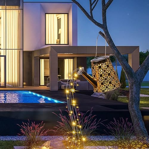 Miniatura 5 de B-Best - Luces solares para decoración de jardín al aire libre, regadera, luz de paisaje, linterna colgante grande, impermeable, decoración de patio