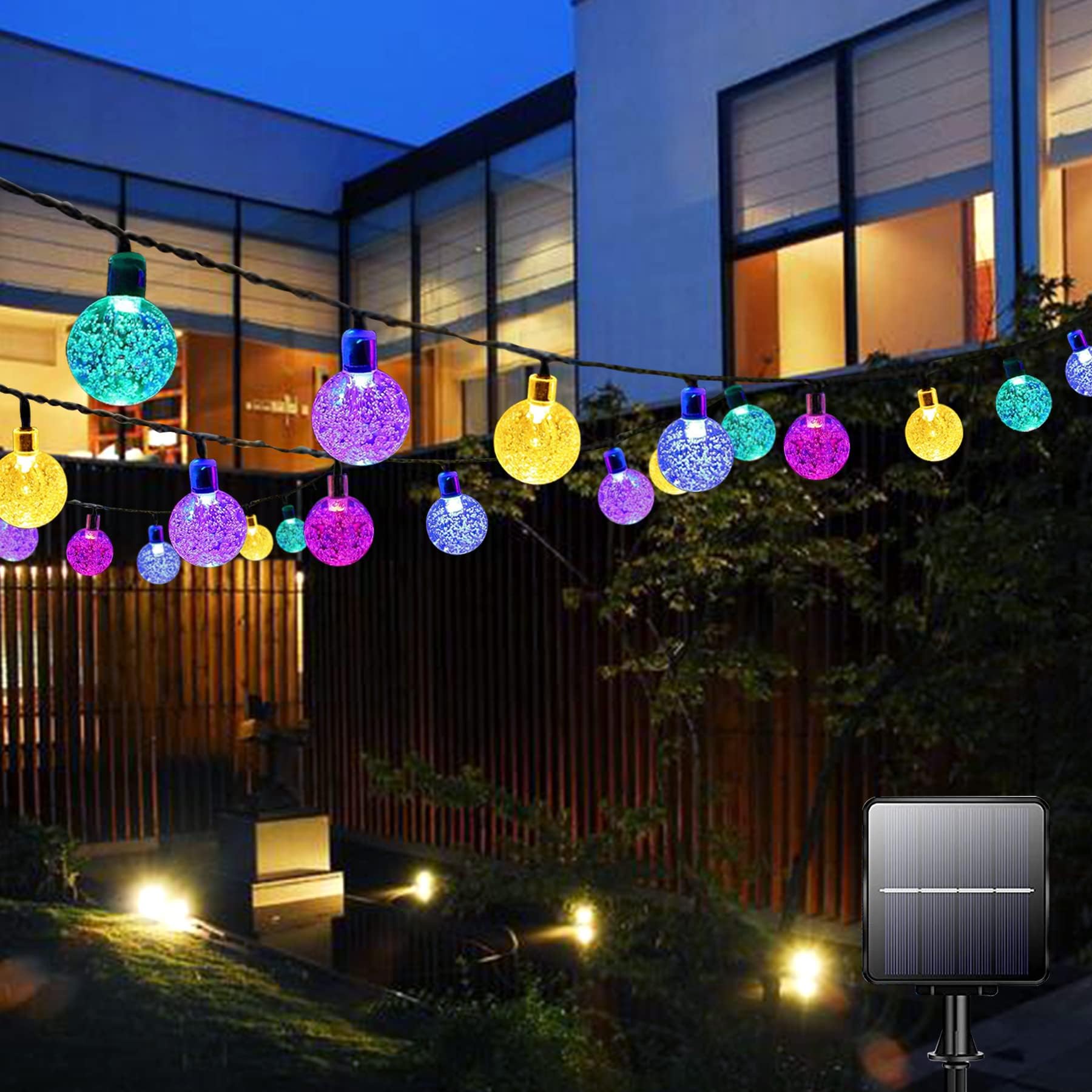 Garlocht Solar String Lights Outdoor 30 LED 16Ft/5M Garden Solar Lights Waterproof Globe Fairy Lights Outdoor/Indoor Decorative Lighting for Home, Garden, Party, Christmas, Festival (Multi-Coloured)