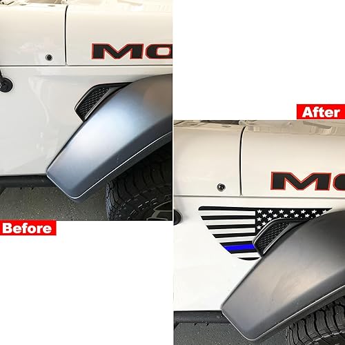 Vista 8 de Calcomanías de vinilo precortadas con bandera estadounidense para Jeep Wrangler JL JLU 2018-2022 2023 2024 2025 y Gladiator JT 2020 2021 2022 2023