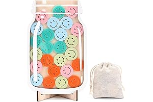 25 Tokens Smiley Face Magnetic Reward Behavior Jar for School Classroom