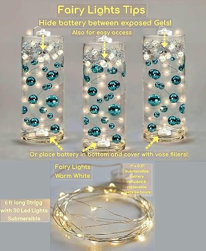 Miniatura 6 de 50 perlas flotantes de color burdeos, brillantes, tamaños gigantes, con kit de geles de agua transparentes imprescindibles para el mejor efecto