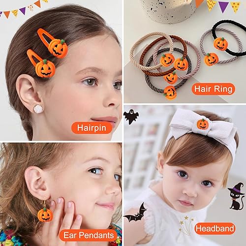 Miniatura 5 de 60 dijes de resina de Halloween con diseño de calabaza, mini dijes de espalda plana, calabaza, calabaza sonriente en miniatura para fiesta de