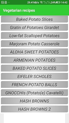 Vegetarian recipes