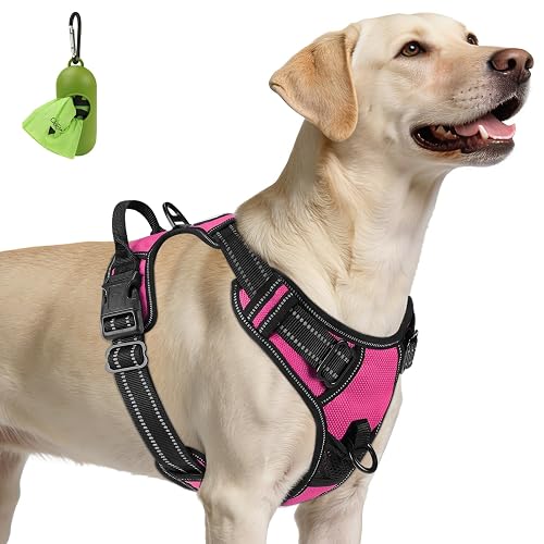 Joytale Arnes Perro Grande,Chaleco Reflectante Suave Transpirable para Perro,Arnés con Doble Anilla,Arnés…