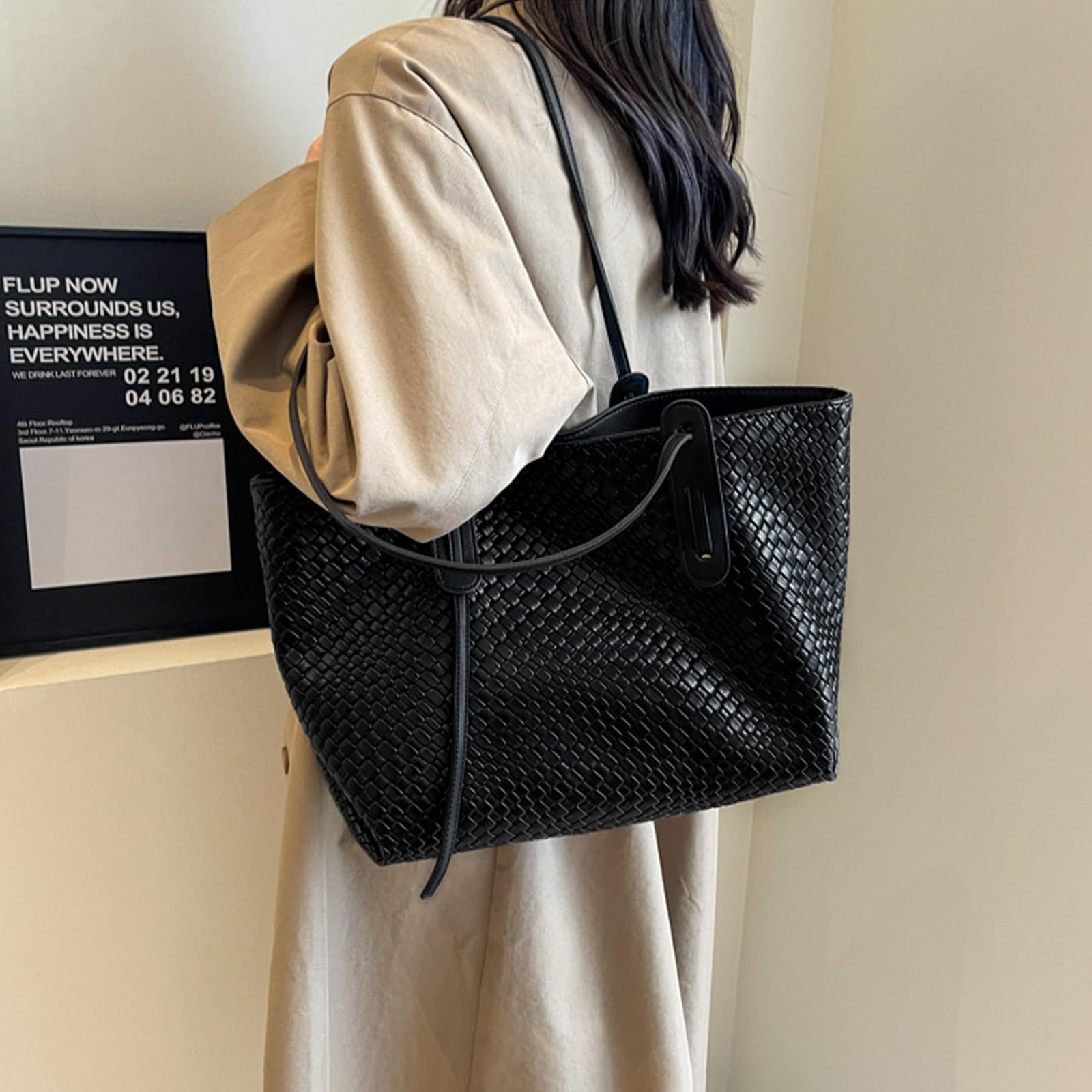 SENDEFN Borse Tote Donna, Borsa a Spalla Donna con Cerniera, Grandi Capacità Borse Shopper, Tote Bag Impermeabile in Pelle Vegana per Lavoro, Ufficio, Spesa, Scuola e Viaggio