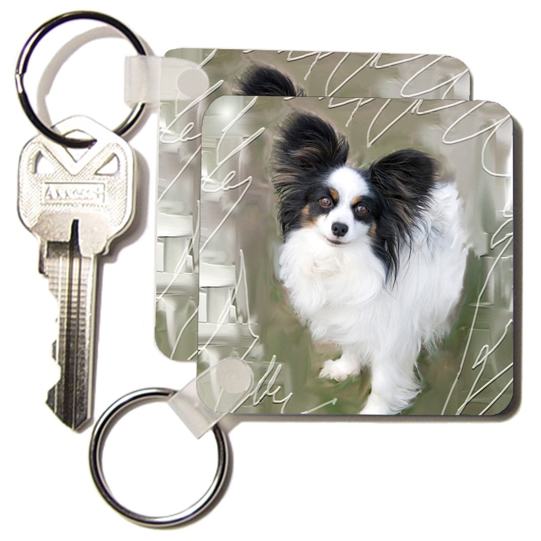 Porte-clés papillon noir et blanc 5,7x11,4 cm lot de 2 - 3