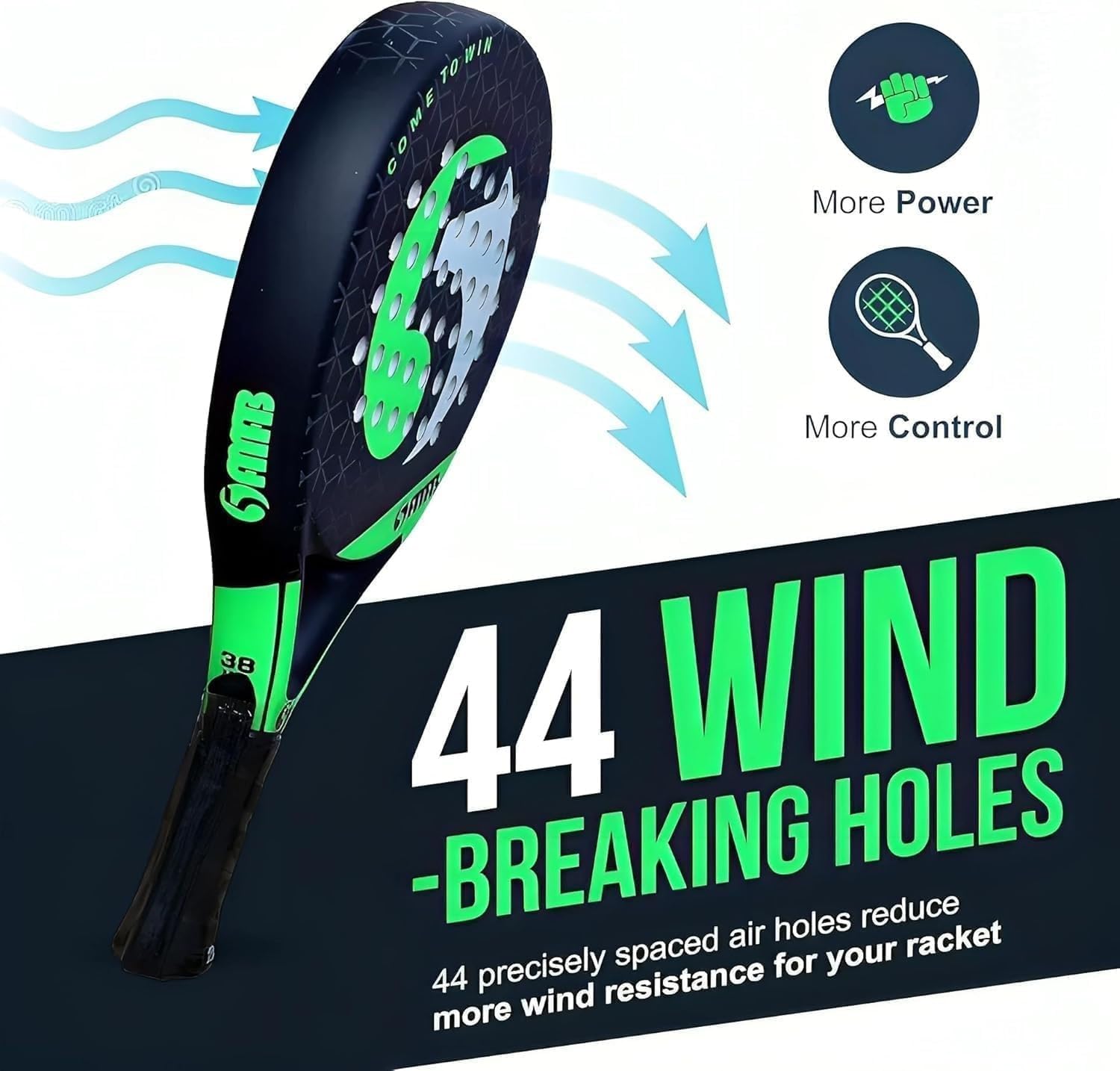 Femti Raquette de padel en 100 % fibre de carbone, raquette de padel professionnelle pour adultes, légère et durable, en mousse EVA ultra douce, parfaite pour les débutants et les joueurs de tous âges