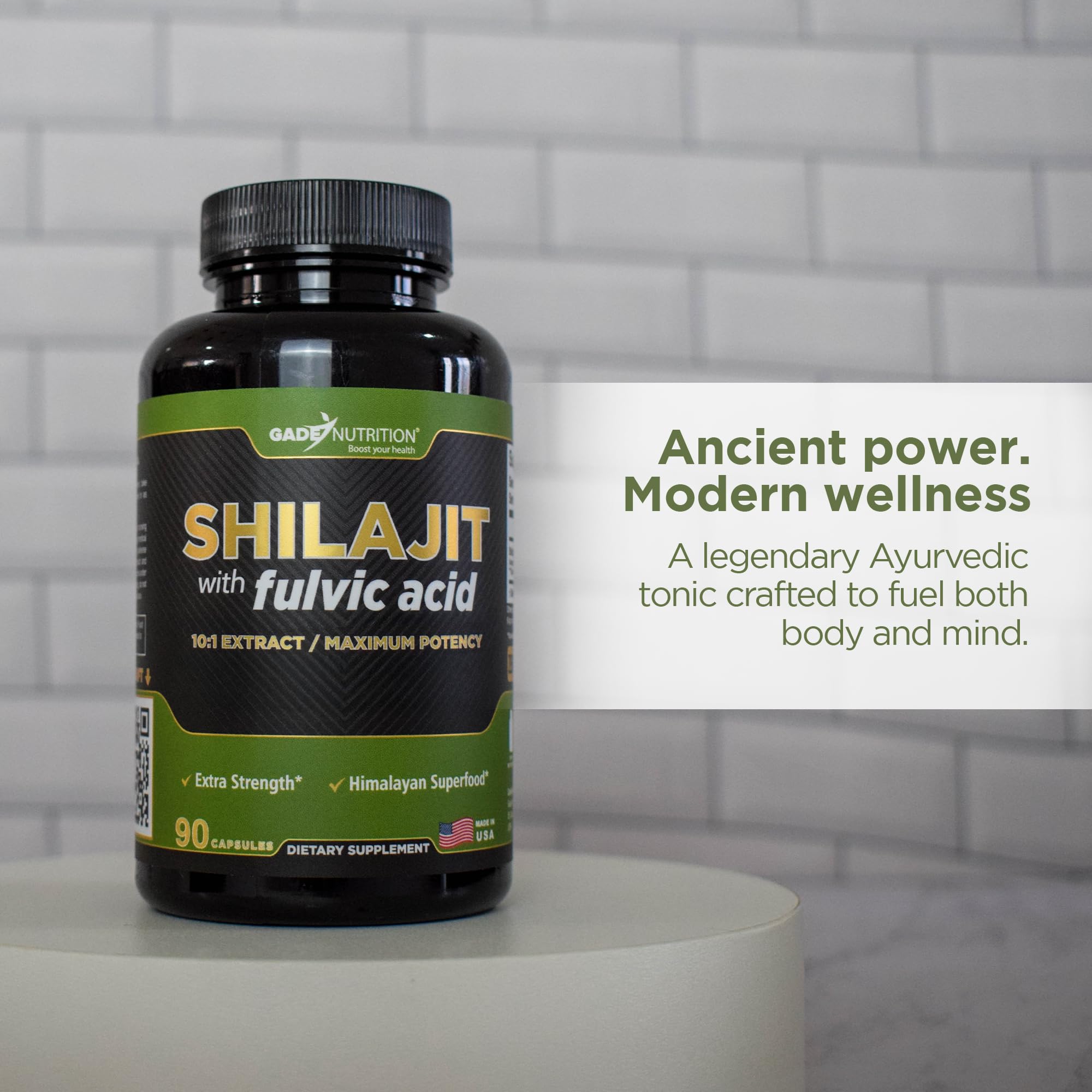 Gade Nutrition Pure Shilajit Capsules | Himalayan Shilajit with Fulvic Acid and Essential Minerals to Combat Fatigue | Veggie Capsules | Made in USA — Amazon image 4