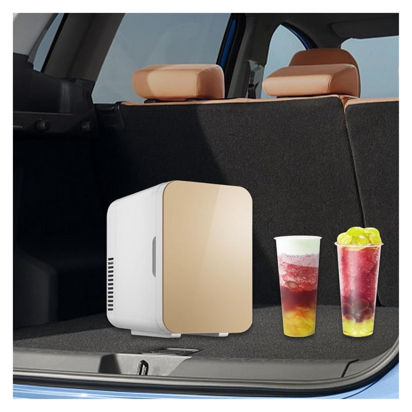 Mini refrigerador portátil for Coche de 12 V y 6 L for Oficina, Dormitorio, Camping, Ahorro de energía, Dispositivos electrónicos.(Silver)