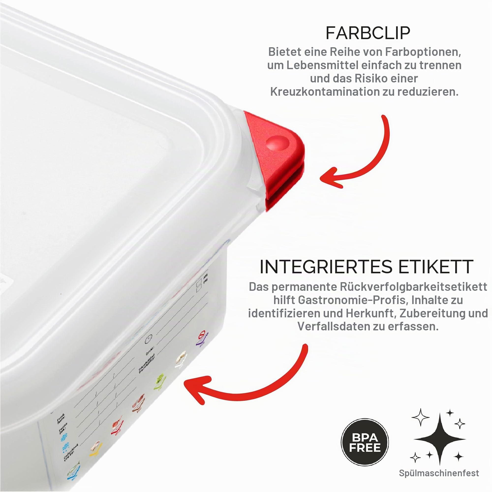 Araven 962.322 PP Lebensmittelbehälter, GN1/2, Durchsichtig, 150mm Höhe, 325mm Breite, 265mm Länge, 10L Kapazität