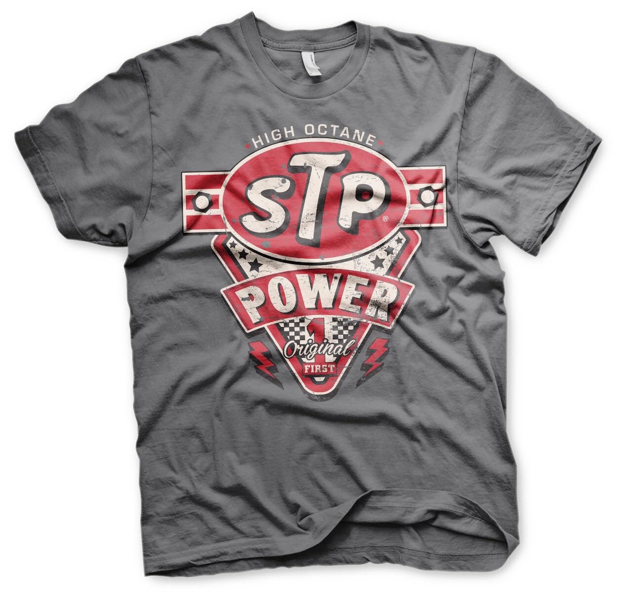 STP Officially Licensed Power Mens T-Shirt (Dark Grey), Large
