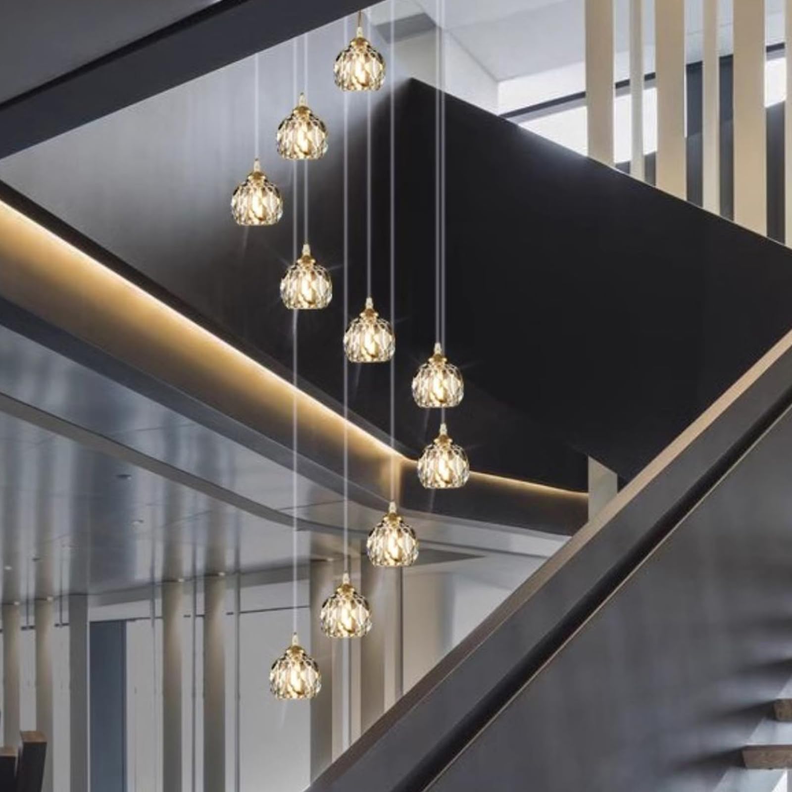 Luminaire suspendu moderne en verre de haute qualité pour salon de villa