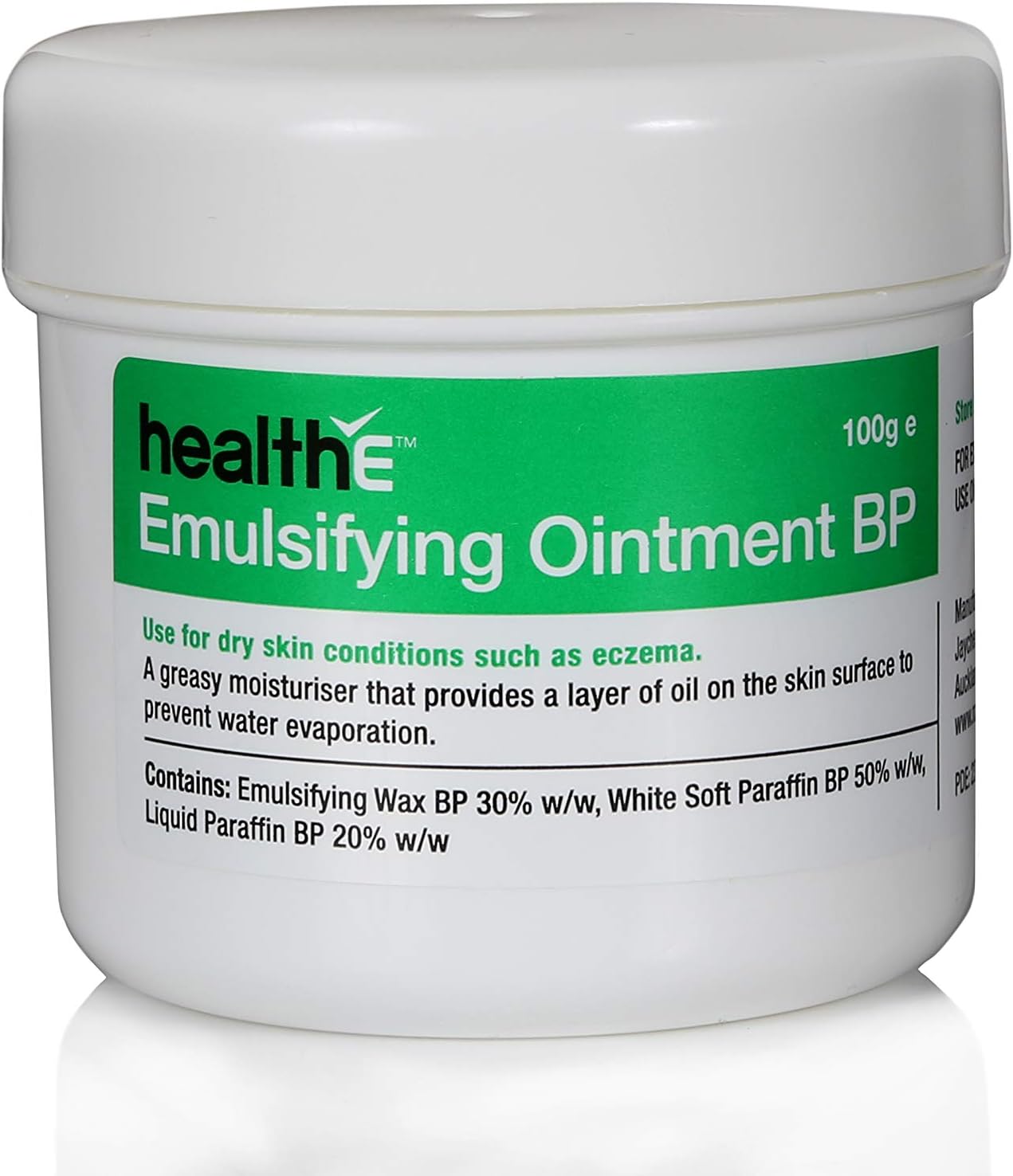 Emulsifying Ointment BP - Suitable For Eczema, Dermatitis, Psoriasis and Sensitive Skin (100g Pot)