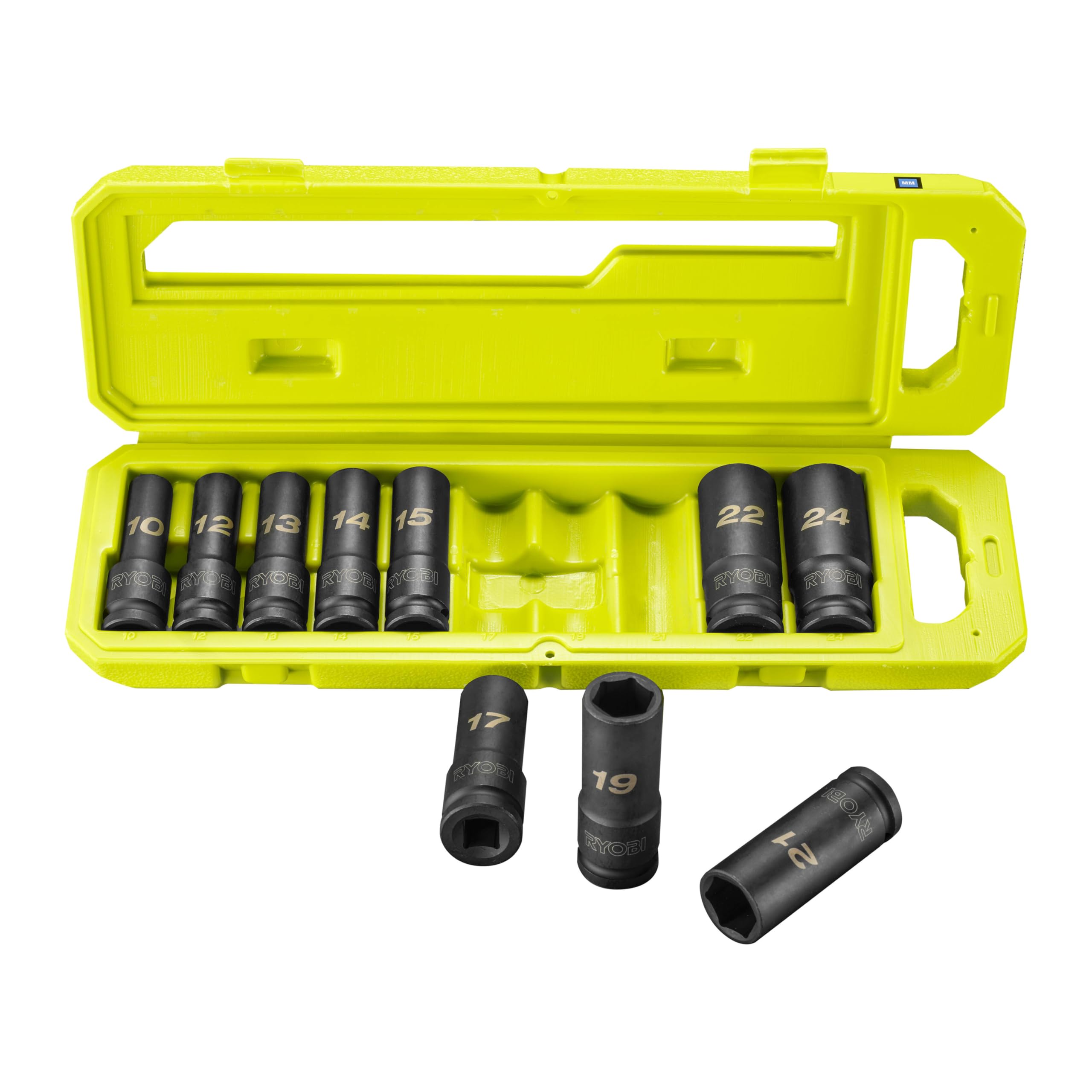RYOBI - RHDIS10PC 1/2" Hex Socket Set (17, 19, 21mm) - 10pcs