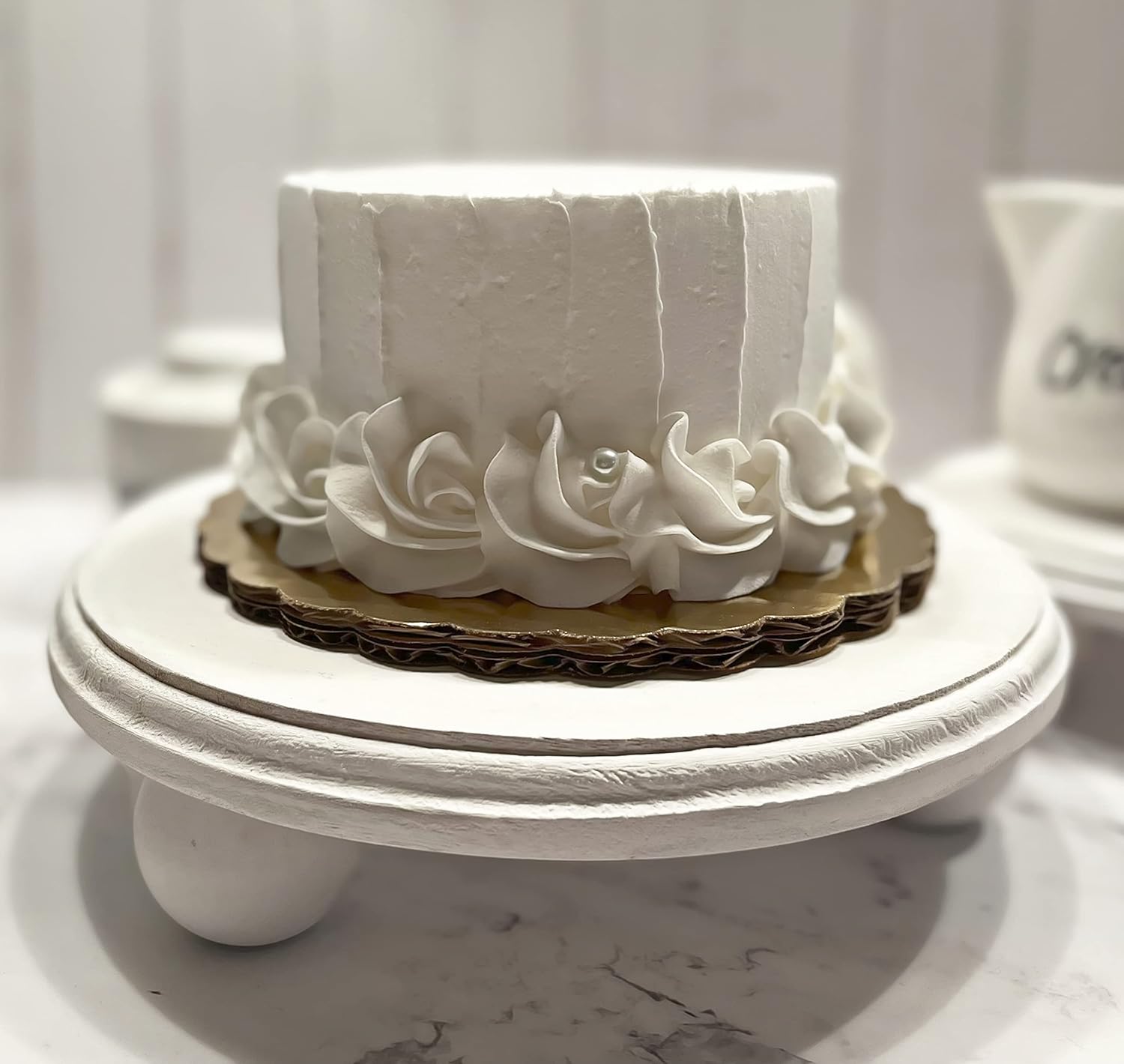 Fake Cake Simple White Wedding Cake Handmade by Dezicakes- Fake Cake -Artificial Cake