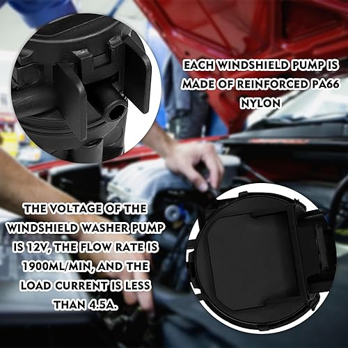 Miniatura 5 de BEYPOVK Bomba de lavado de parabrisas, bomba de líquido para limpiaparabrisas reemplaza OEM # 85330-60190, 85330-AE010, 85330-60180, 85330-21010