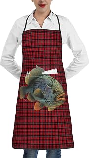Bluegill Fish Apron for cooking with Pockets Women Men Kitchen Chef Funny Aprons
