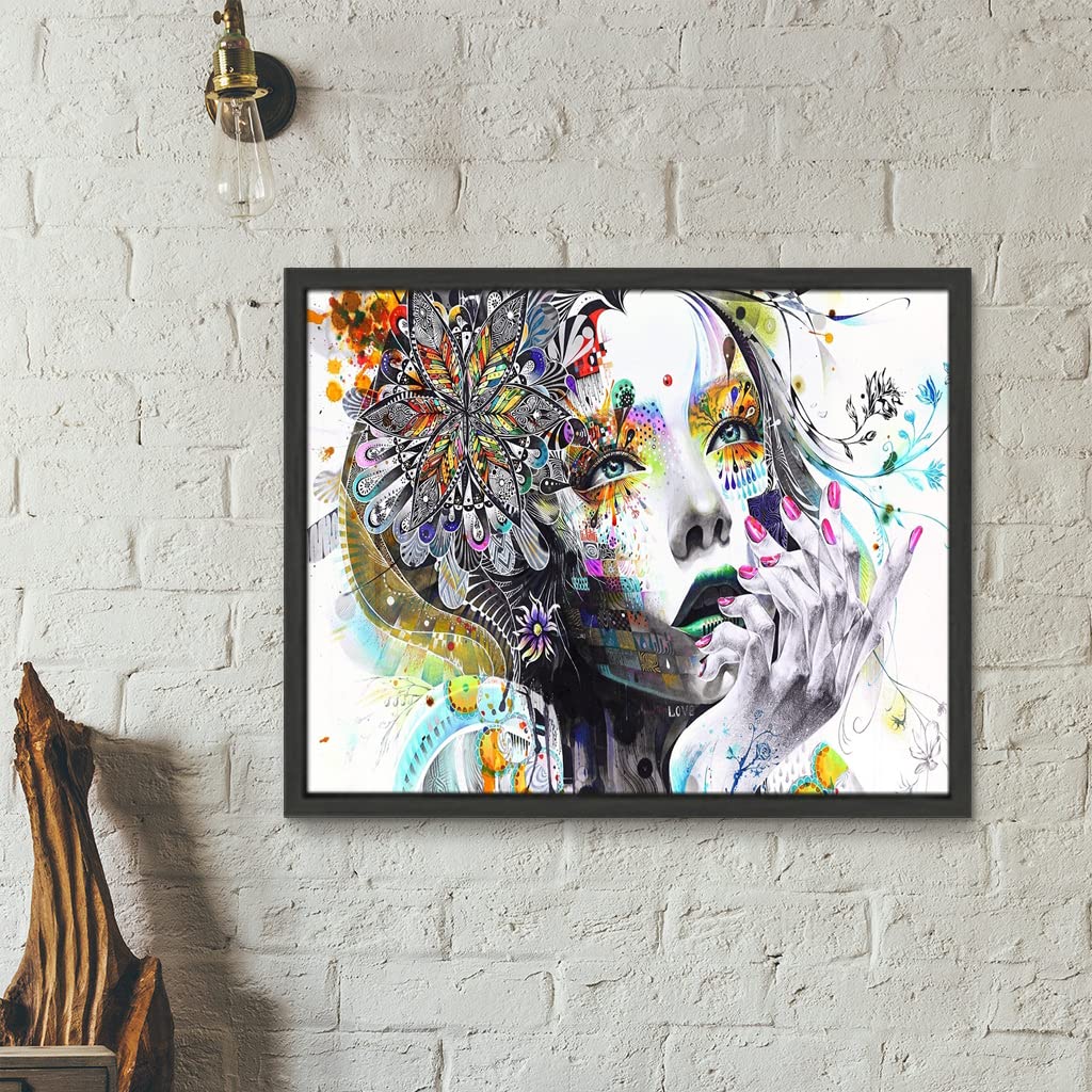 VERRE ART Printed Framed Canvas Painting for Home Decor Office Studio Wall Living Room Decoration (22x14inch Black Floater) - cool-girls-