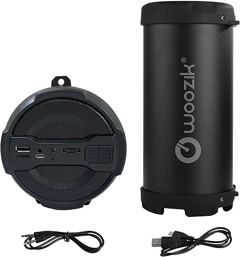 Miniatura 3 de WOOZIK Rockit Go / S213 Altavoz Bluetooth, Boombox inalámbrico para interiores y exteriores con radio FM, tarjeta micro SD, USB, soporte auxiliar de