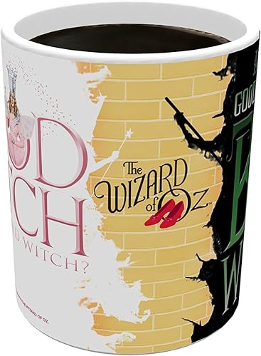 Miniatura 5 de Morphing Mugs Wizard of Oz (Good Witch Bad Witch) - Taza de cerámica, color negro, 11 onzas líquidas