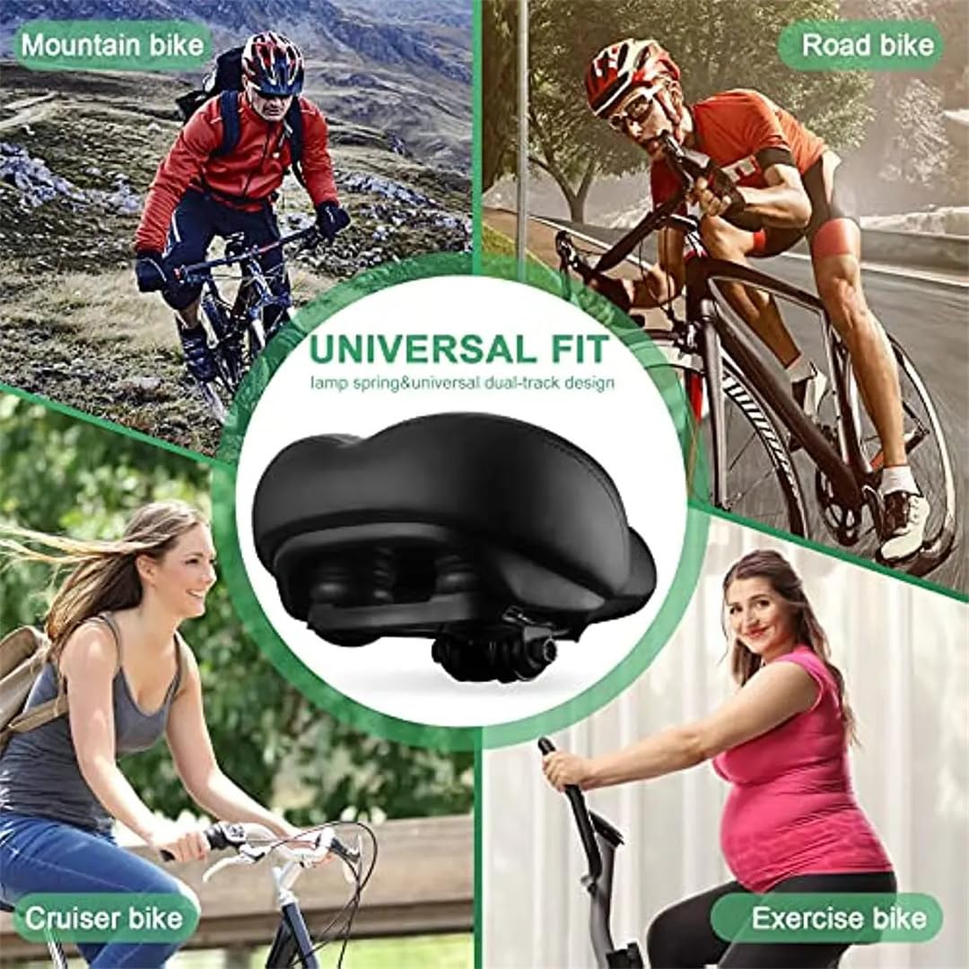 Seatwide - Sella per bici da uomo e donna, confortevole, in memory foam, a prova di sudore, con doppio assorbimento degli urti