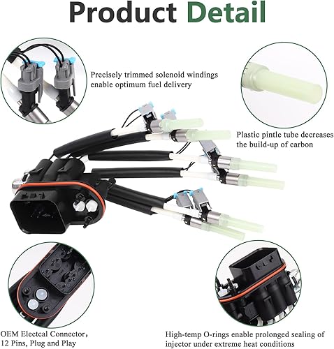 Miniatura 3 de LOREADA FJ503 Spider Inyector de combustible de 6 cilindros de repuesto para Chevy Express Silverado P30 K1500 GMC Savana Jimmy Chevrolet Oldsmobile