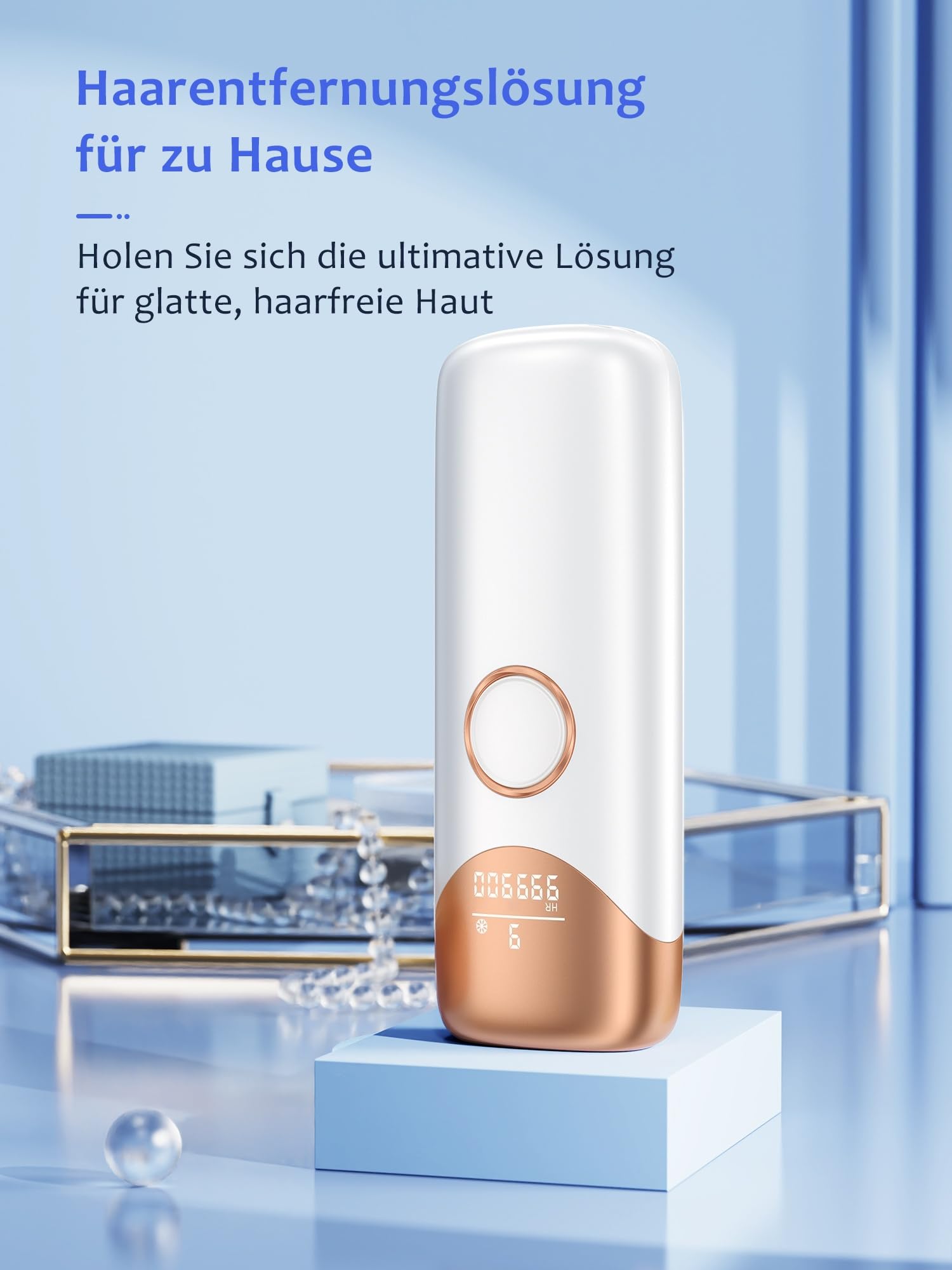 IPL Haarentfernungsgerät mit Kühlfunktion MAX 19.8J 999.900 Lichtimpulse 9 Energiestufen Weiß