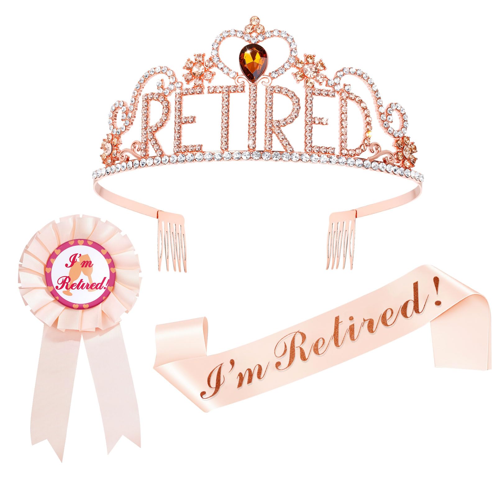 Zosutetoxo Sash, Crown for Women Retirement Gift, Retiree 2026 Decoration Tiara & Sash