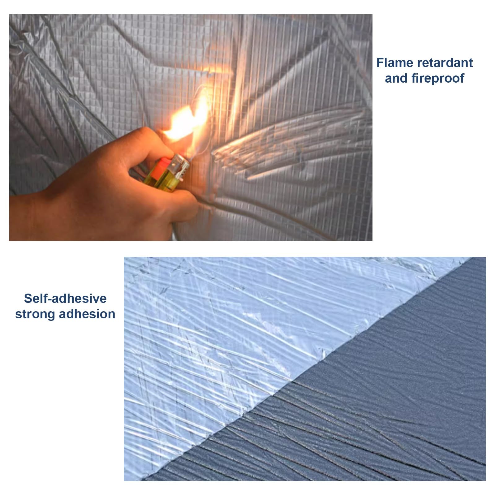 Material aislante de aluminio reflectante, capa de aislamiento térmico y acústico autoadhesiva para reducción de ruido en paredes y coches