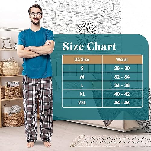 Miniatura 5 de Active Club - Pantalones de pijama para hombre, pantalones de descanso de microvellón con bolsillos, de 100% poliéster