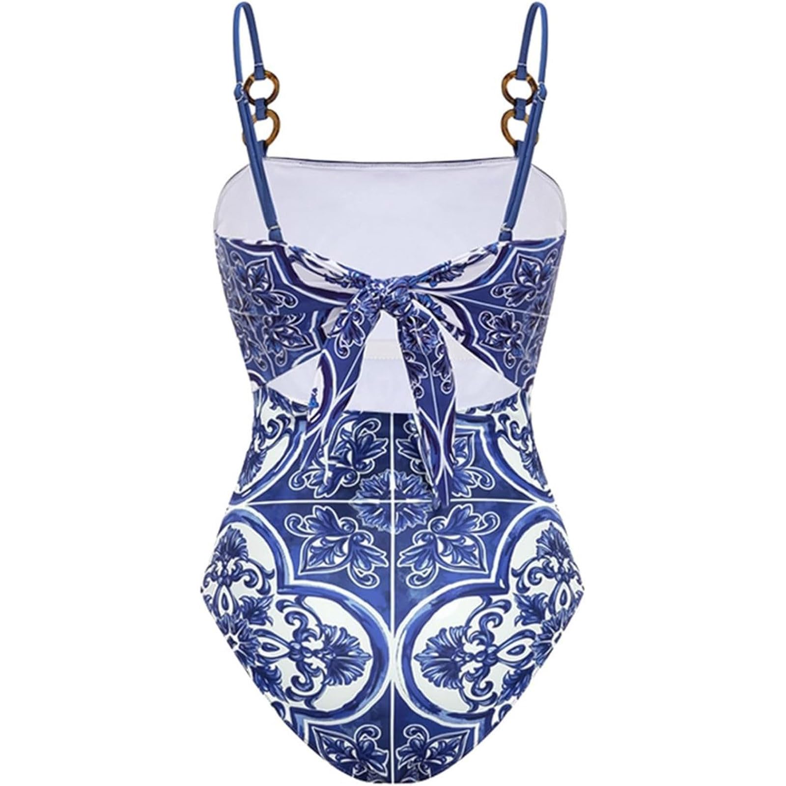 Bañador Floral Espalda poliéster Ajustado Verano Playa Mujer Elegante