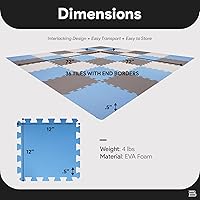 Vista 5 de BalanceFrom Foam Floor Tiles for Kids - Non-Toxic Comfortable Baby Play Mat and Interlocking Foam Tiles for Crawling & Development, Soft Play Mat