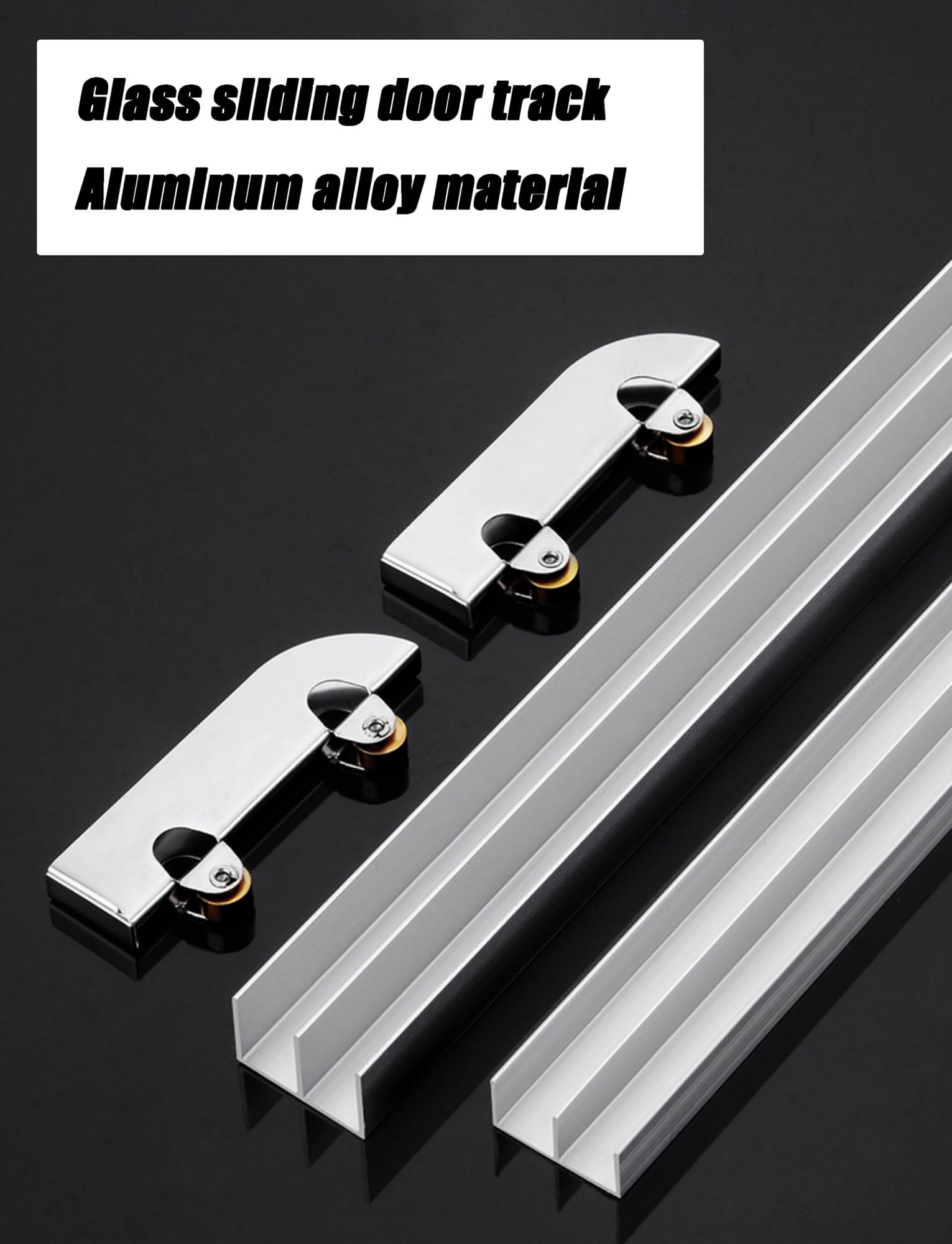 Generico Binario Scorrevole for vetrina - Binari in Alluminio a Doppio Canale for Ante in Acrilico/Vetro da 5-8 mm, Guida a scanalatura Mountain con rulli Anti-Salto(51.2in/130cm)